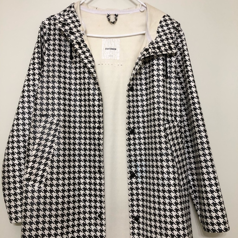 Stylish Black and White Women's Rain Coat